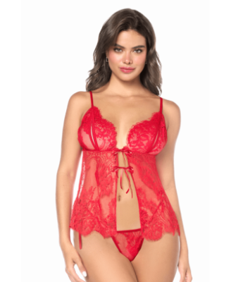 Babydoll Mapalé espiègle avec string à nouer 